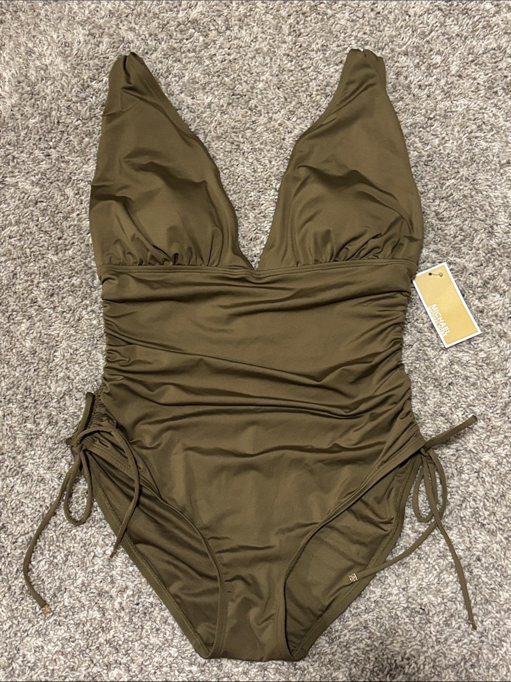 NWT Michael Michael Kors Olive Green One-Piece Swimsuit 14